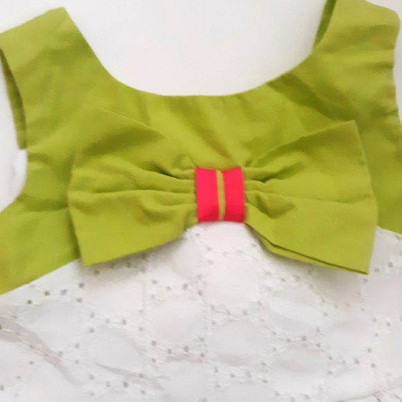 ⚡️3 FOR $25⚡️Vintage Eyelet Dress -Lime Green, Neon Pink - Picture 4 of 7